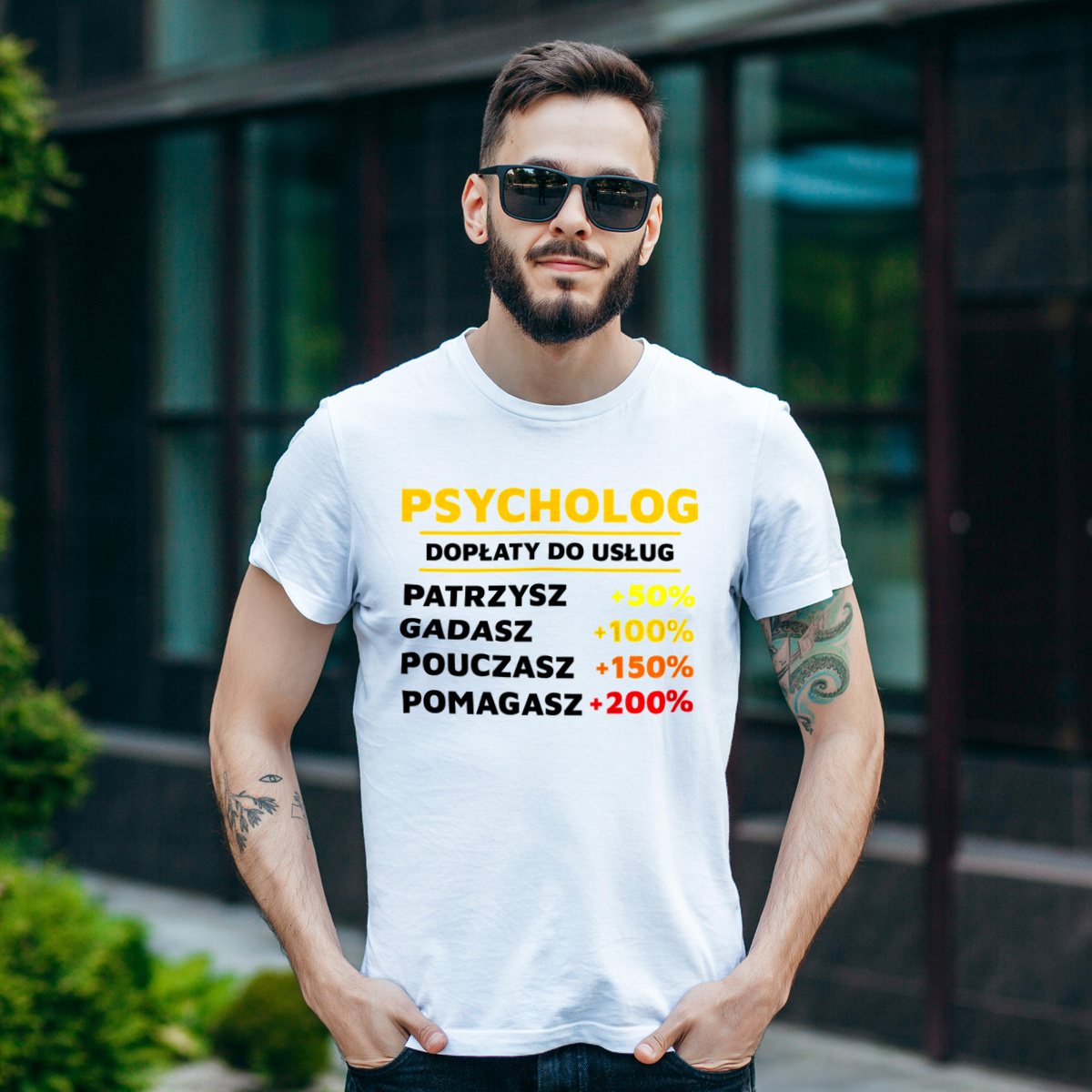 Dopłaty Do Usług Psycholog - Męska Koszulka Biała