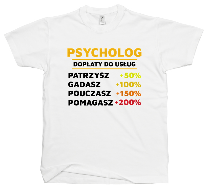 Dopłaty Do Usług Psycholog - Męska Koszulka Biała