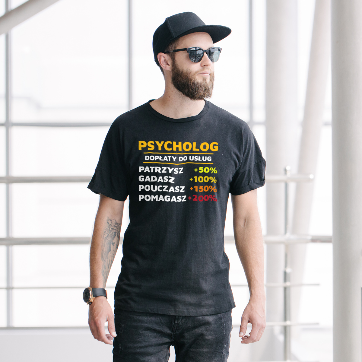 Dopłaty Do Usług Psycholog - Męska Koszulka Czarna