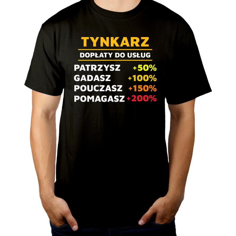 Dopłaty Do Usług Tynkarz - Męska Koszulka Czarna