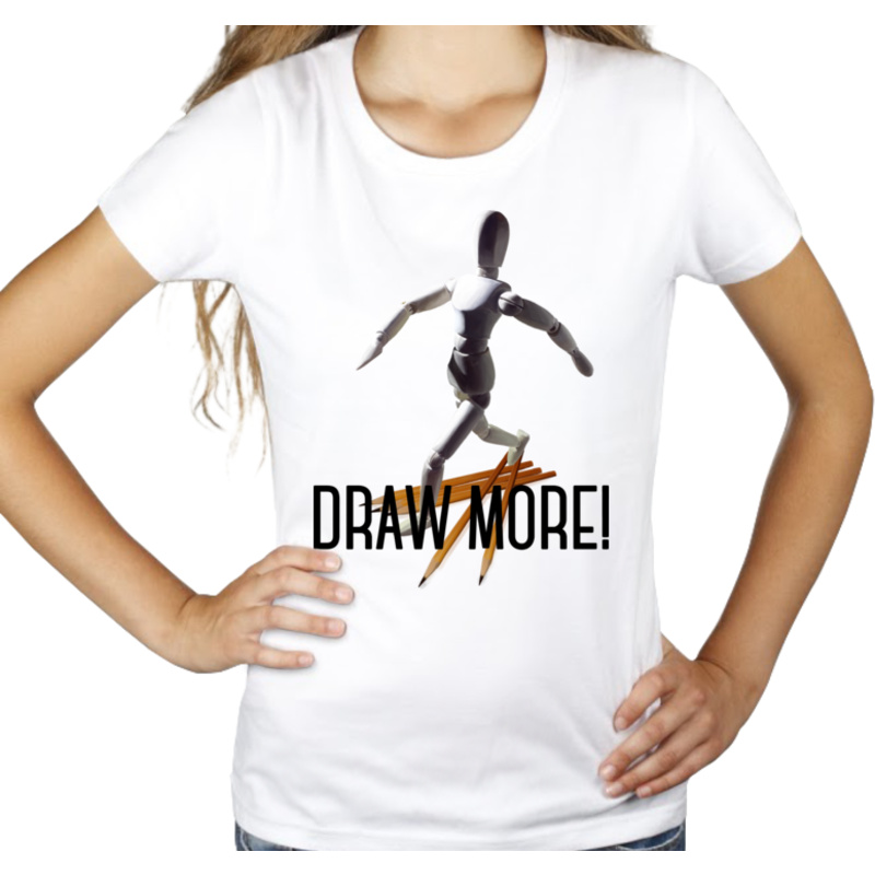 Draw more! - Damska Koszulka Biała