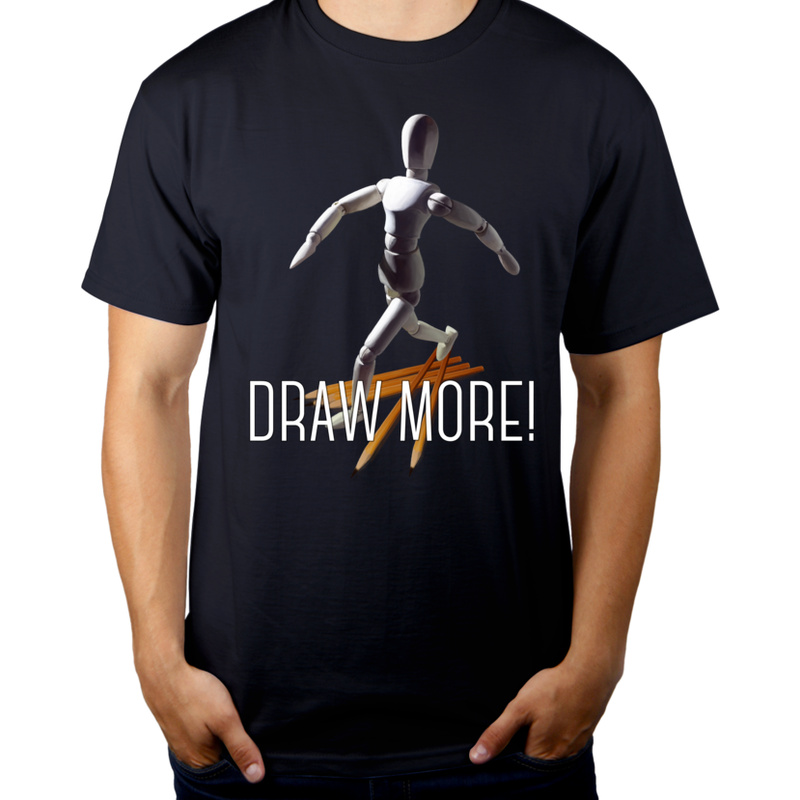 Draw more! - Męska Koszulka Ciemnogranatowa