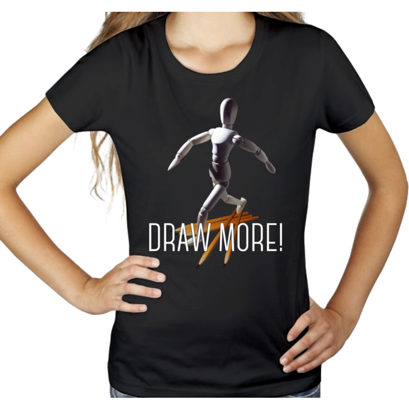 Draw more! - Damska Koszulka Czarna