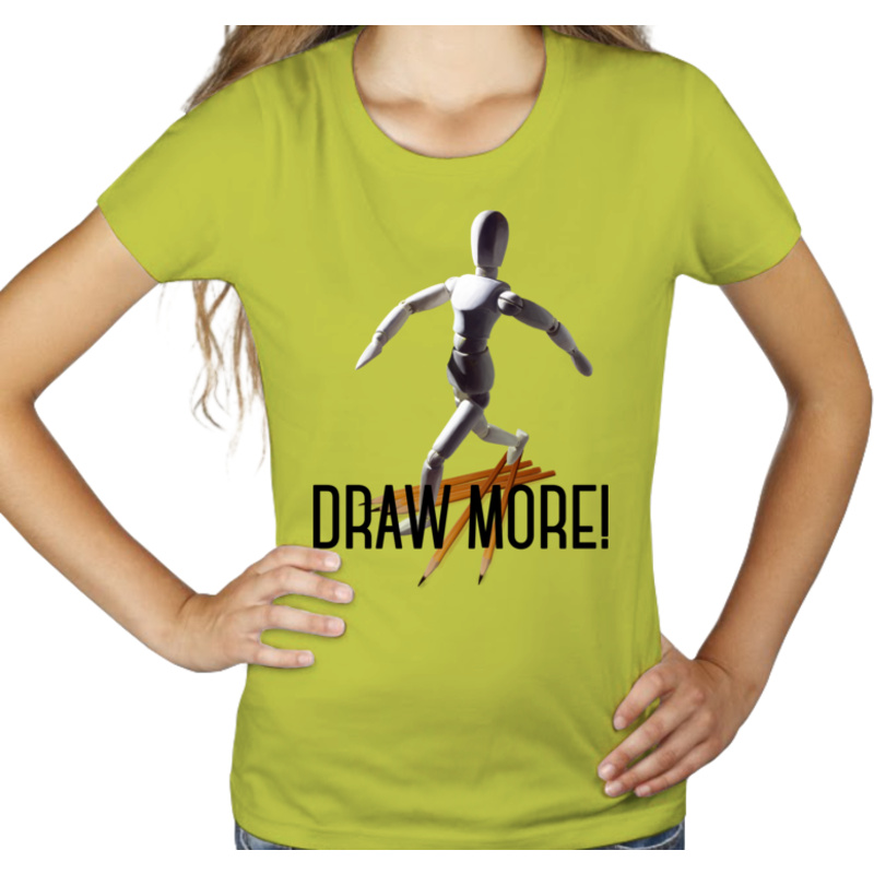 Draw more! - Damska Koszulka Jasno Zielona