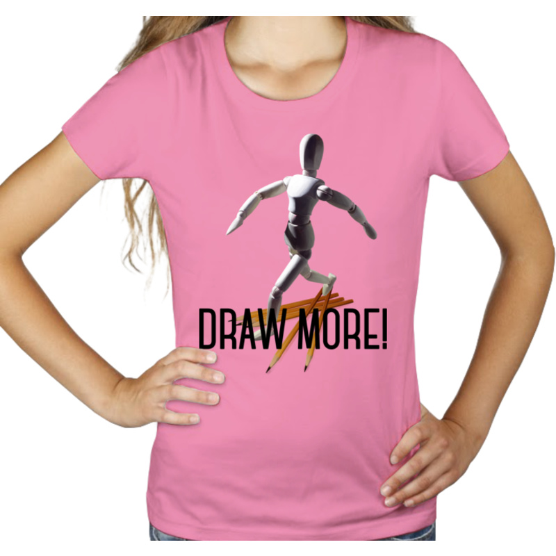 Draw more! - Damska Koszulka Różowa
