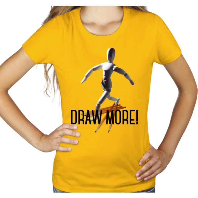 Draw more! - Damska Koszulka Żółta