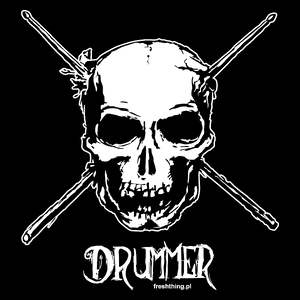 Drummer - czaszka przebita pałeczkami - Torba Na Zakupy Czarna