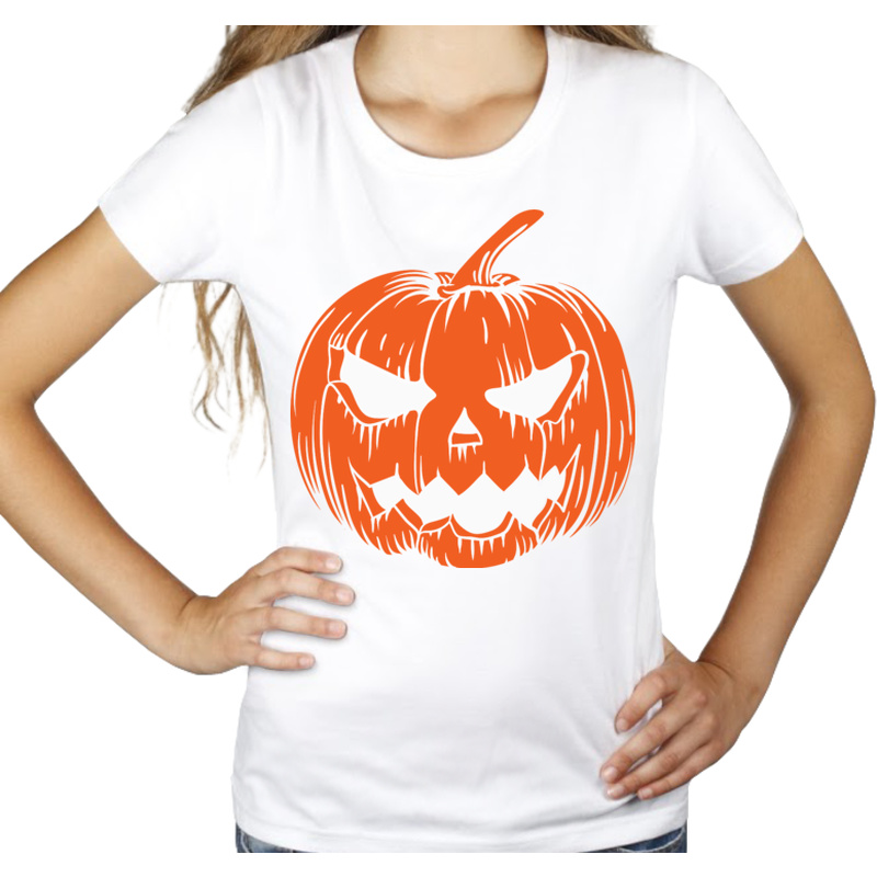 Dynia Halloween - Damska Koszulka Biała