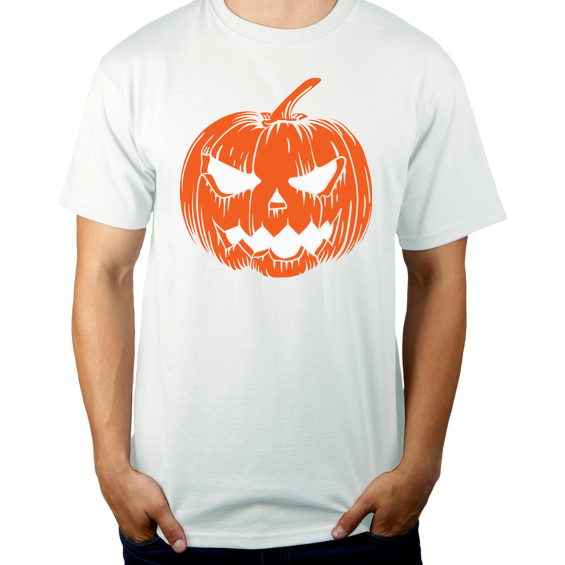 Dynia Halloween - Męska Koszulka Biała