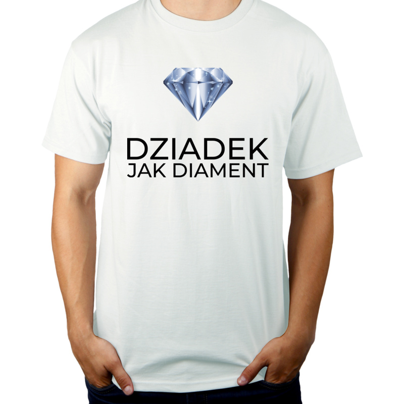 Dziadek Jak Diament - Męska Koszulka Biała