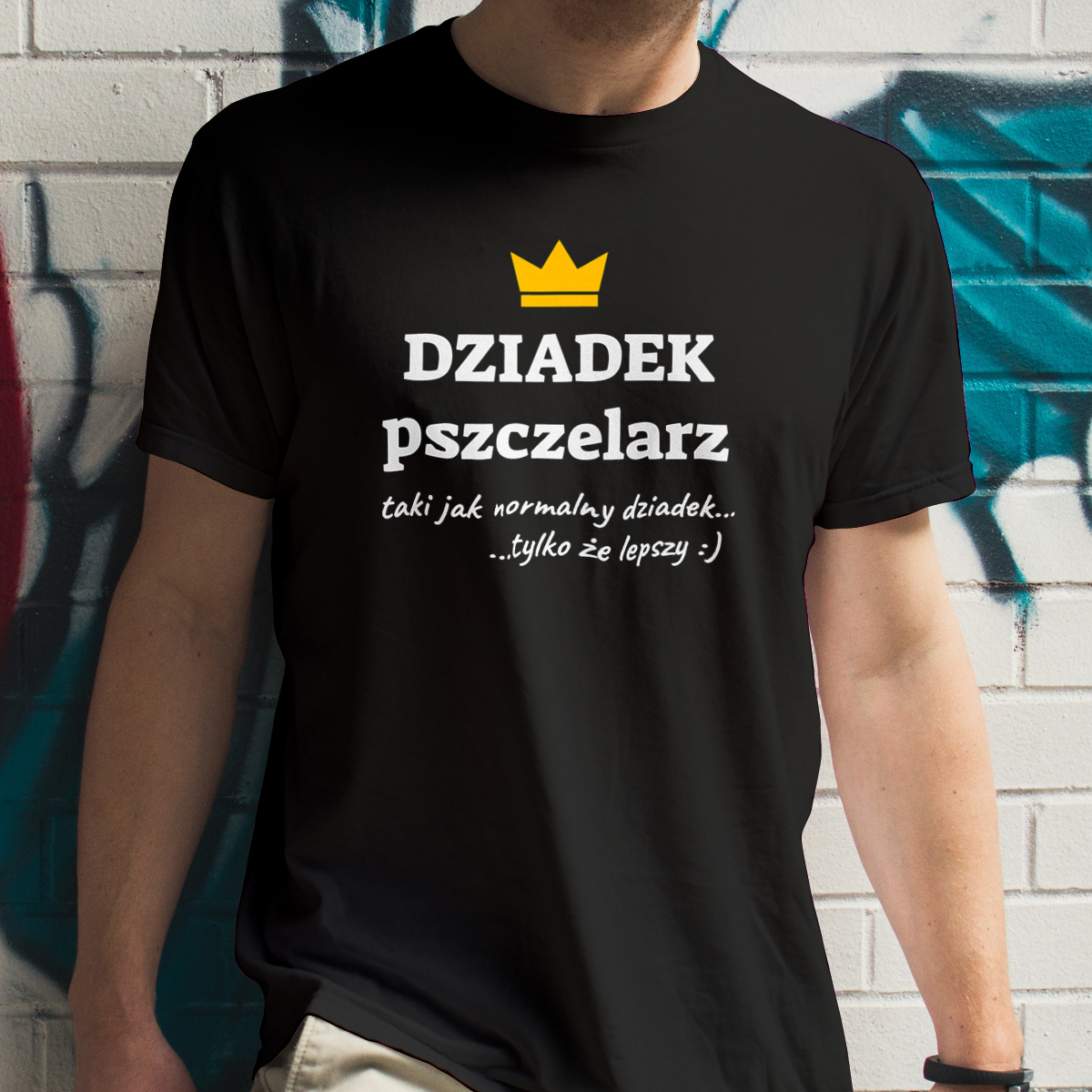 Dziadek Pszczelarz Lepszy - Męska Koszulka Czarna