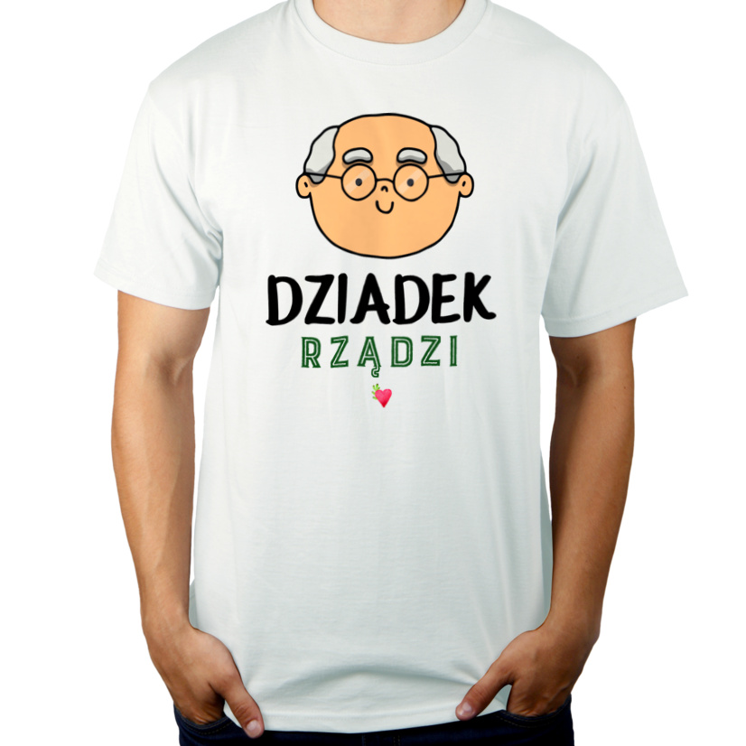 Dziadek Rządzi - Męska Koszulka Biała