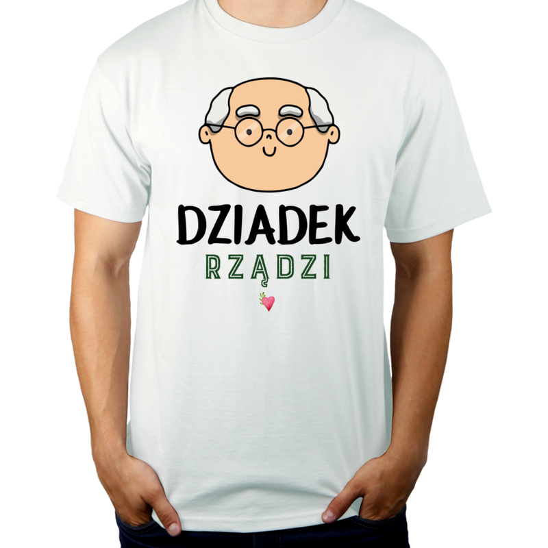 Dziadek Rządzi - Męska Koszulka Biała