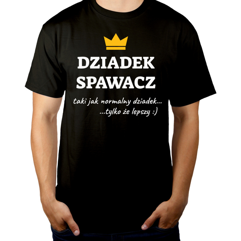 Dziadek Spawacz Lepszy - Męska Koszulka Czarna