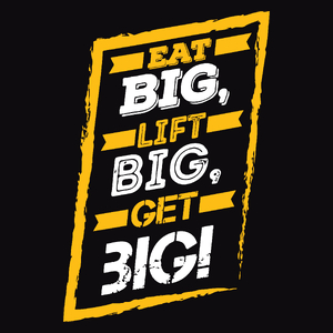 Eat Big Lift Big Get Big - Męska Bluza z kapturem Czarna