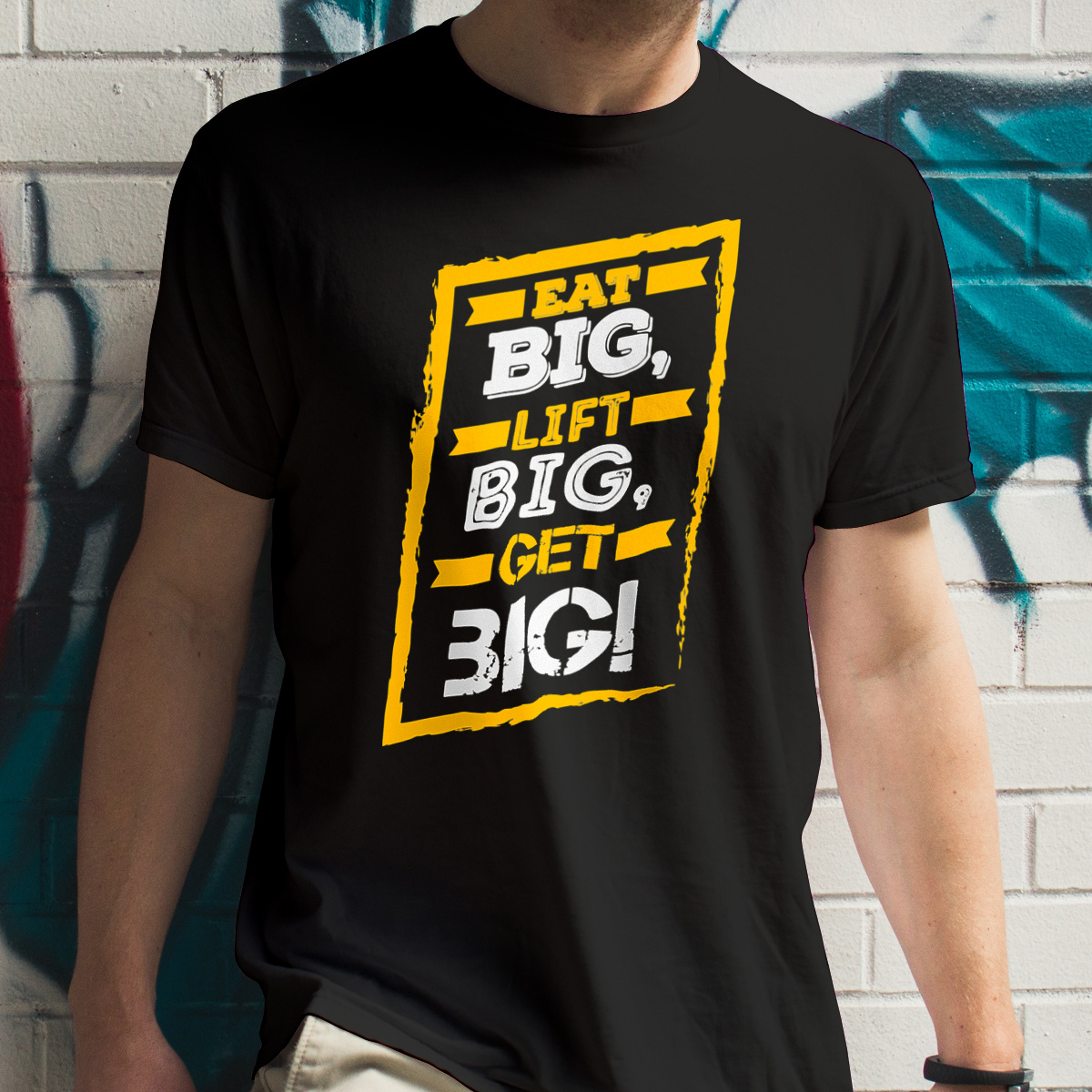 Eat Big Lift Big Get Big - Męska Koszulka Czarna