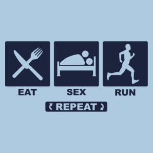 Eat - Sex - Run - Repeat - Męska Koszulka Błękitna