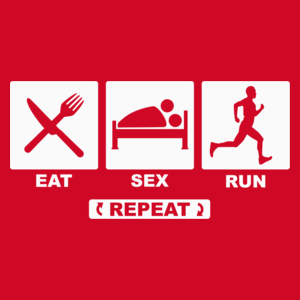 Eat - Sex - Run - Repeat - Damska Koszulka Czerwona