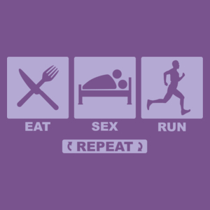 Eat - Sex - Run - Repeat - Damska Koszulka Fioletowa