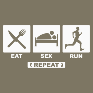 Eat - Sex - Run - Repeat - Męska Koszulka Khaki