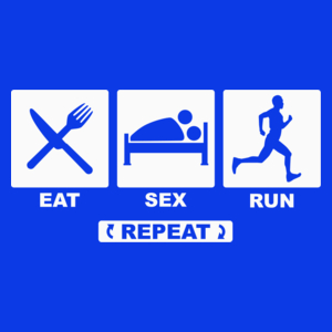 Eat - Sex - Run - Repeat - Damska Koszulka Niebieska