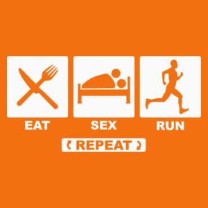 Eat - Sex - Run - Repeat - Damska Koszulka Pomarańczowa