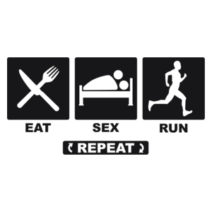 Eat - Sex - Run - Repeat - Kubek Biały
