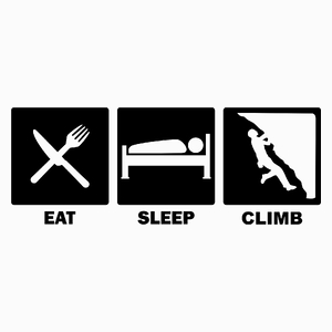 Eat Sleep Climb - Poduszka Biała