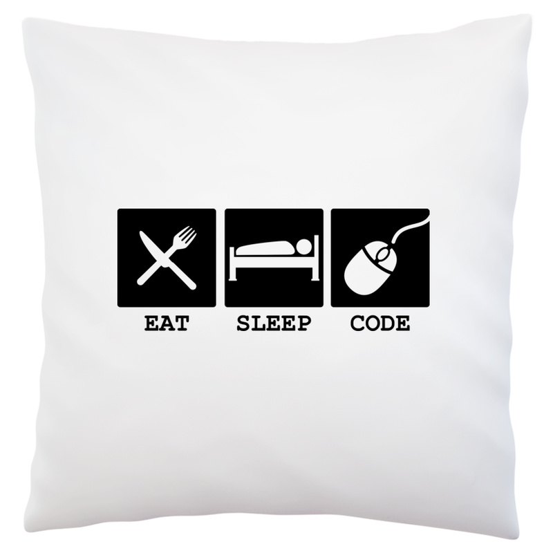 Eat Sleep Code - Poduszka Biała