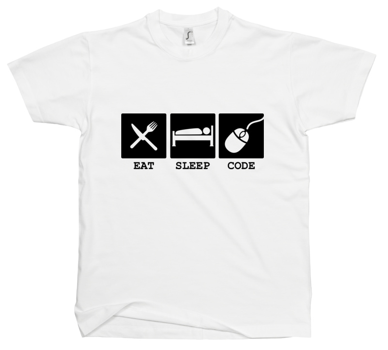 Eat Sleep Code - Męska Koszulka Biała