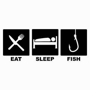 Eat Sleep Fish - Poduszka Biała