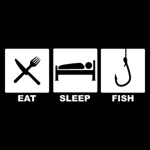 Eat Sleep Fish - Torba Na Zakupy Czarna