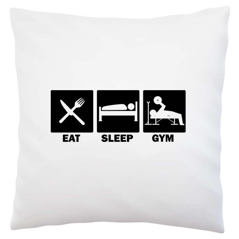Eat Sleep Gym - Poduszka Biała