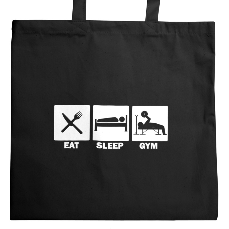 Eat Sleep Gym - Torba Na Zakupy Czarna