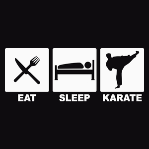 Eat Sleep Karate - Męska Bluza Czarna