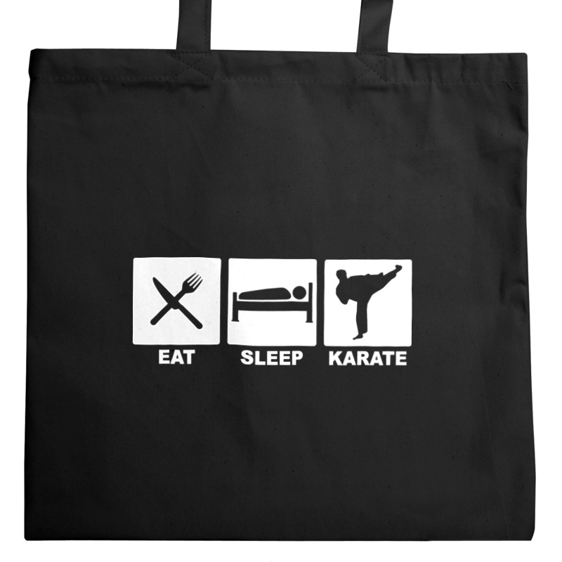 Eat Sleep Karate - Torba Na Zakupy Czarna