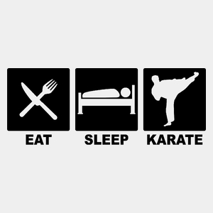 Eat Sleep Karate - Męska Koszulka Biała