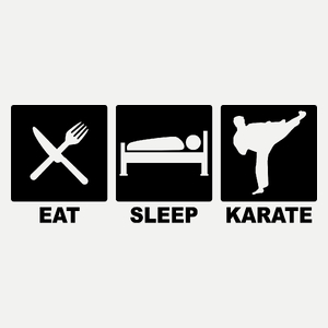 Eat Sleep Karate - Damska Koszulka Biała
