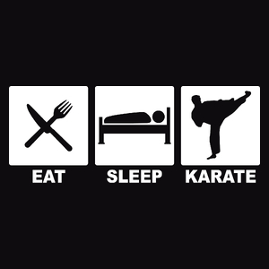 Eat Sleep Karate - Męska Koszulka Czarna