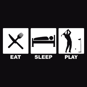 Eat Sleep Play Golf - Męska Bluza z kapturem Czarna