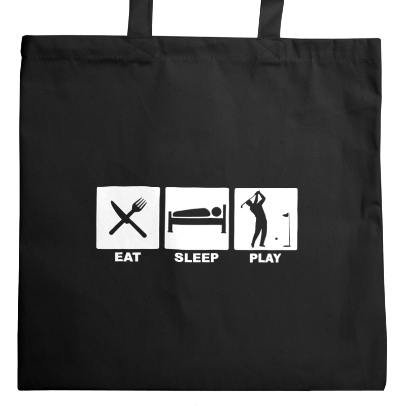 Eat Sleep Play Golf - Torba Na Zakupy Czarna