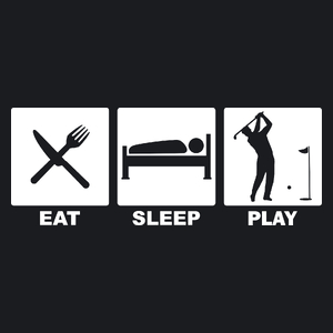 Eat Sleep Play Golf - Damska Koszulka Czarna