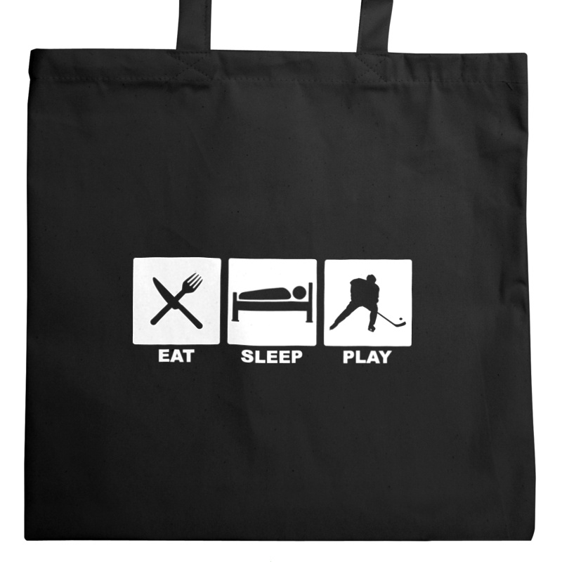 Eat Sleep Play Hockey - Torba Na Zakupy Czarna