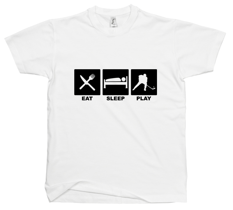 Eat Sleep Play Hockey - Męska Koszulka Biała