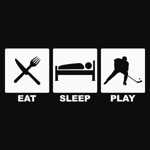 Eat Sleep Play Hockey - Męska Koszulka Czarna