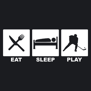 Eat Sleep Play Hockey - Damska Koszulka Czarna