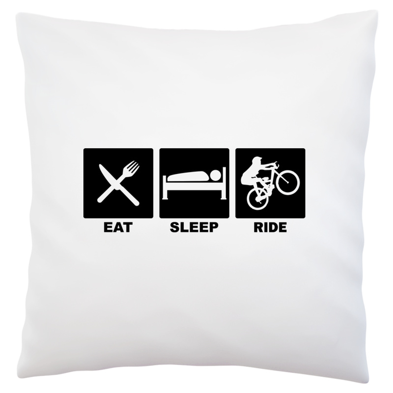 Eat Sleep Ride Bike - Poduszka Biała