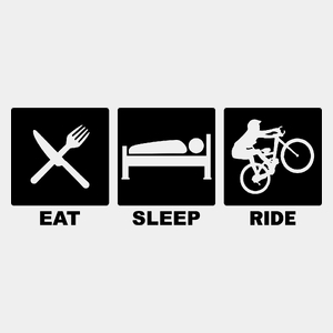 Eat Sleep Ride Bike - Męska Koszulka Biała