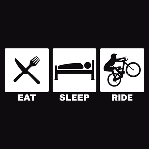 Eat Sleep Ride Bike - Męska Koszulka Czarna