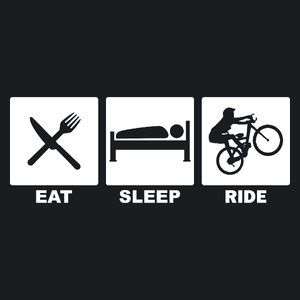 Eat Sleep Ride Bike - Damska Koszulka Czarna